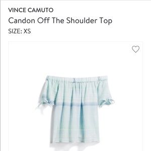 Vince camuto off the shoulder blue top